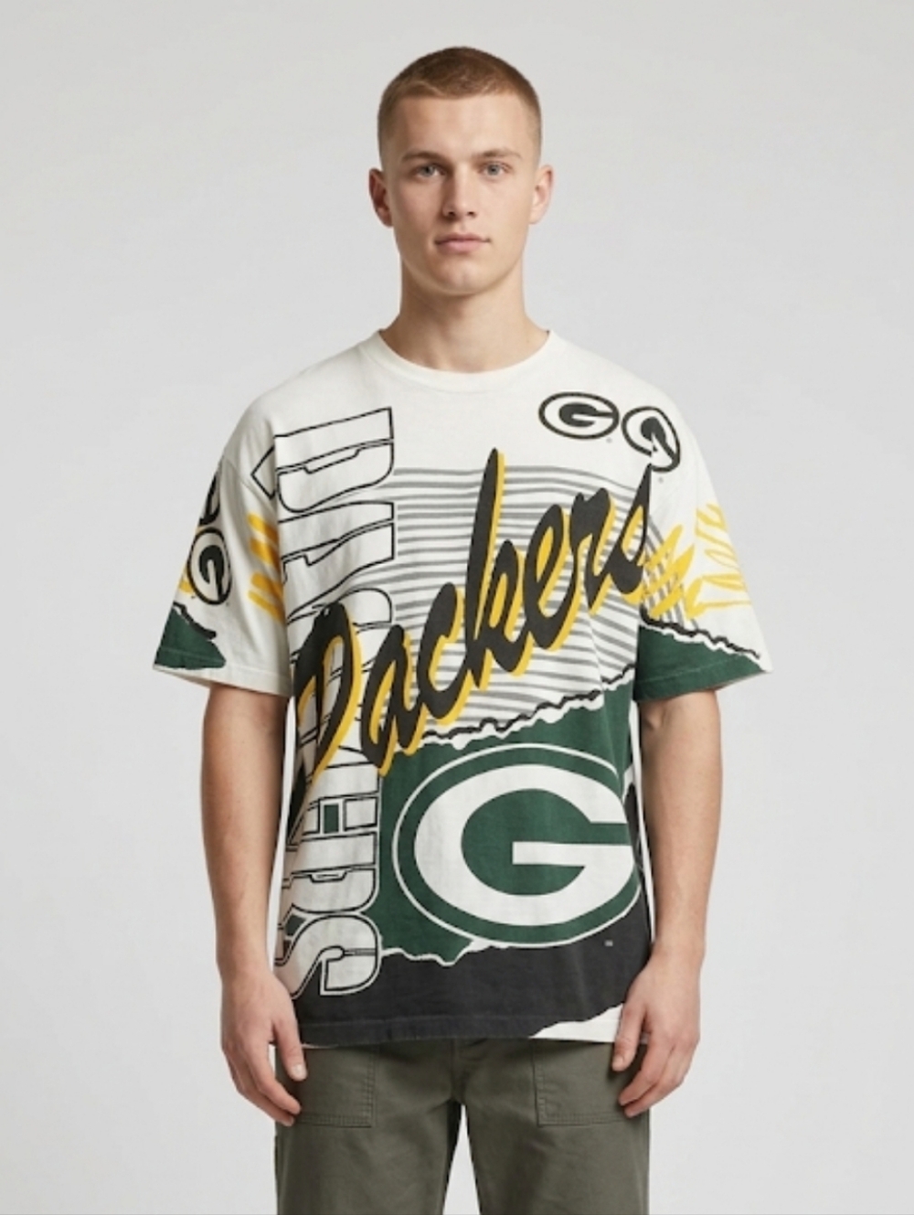 Vintage 1993 Green Bay Packers All Over Print Graphic Tshirt Men's Size  XL